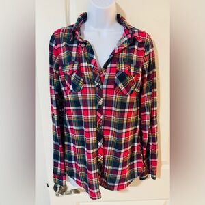 Plaid Button Down Shirt for Women